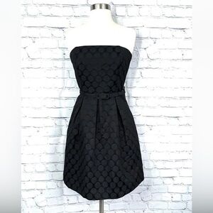 WHBM strapless Dress Size 0 Black Brocade Dot Cocktail party